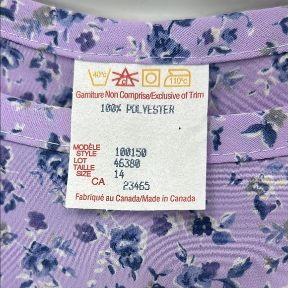 Vintage Lilac Floral Slip Dress Purple Flower Feminine Strap Petite Vacation - Picture 5 of 11